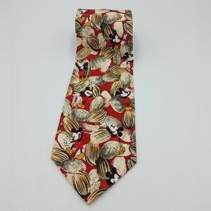 Disney Mickey Mouse Red Patterned Men’s Tie 100% Polyester